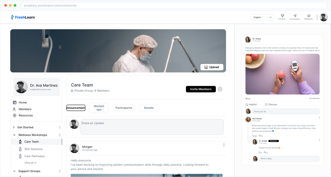 Private accountability community for clients