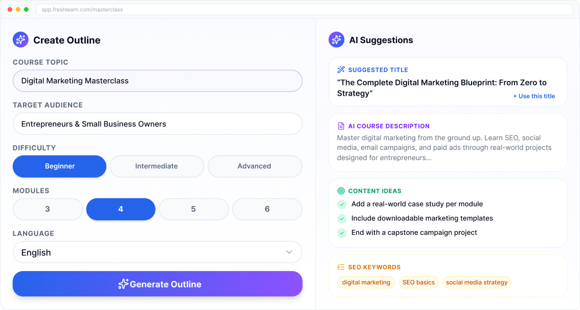 AI Course Outline Generator