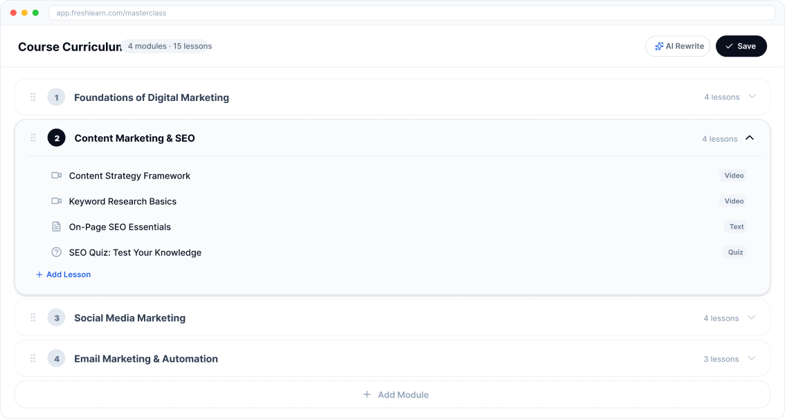 Customize & Edit Course Outline