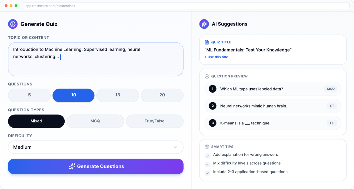 Generate Quiz with AI