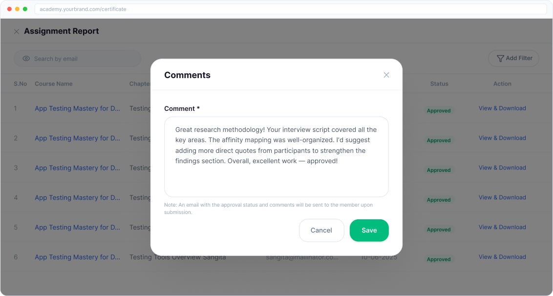 Peer review interface