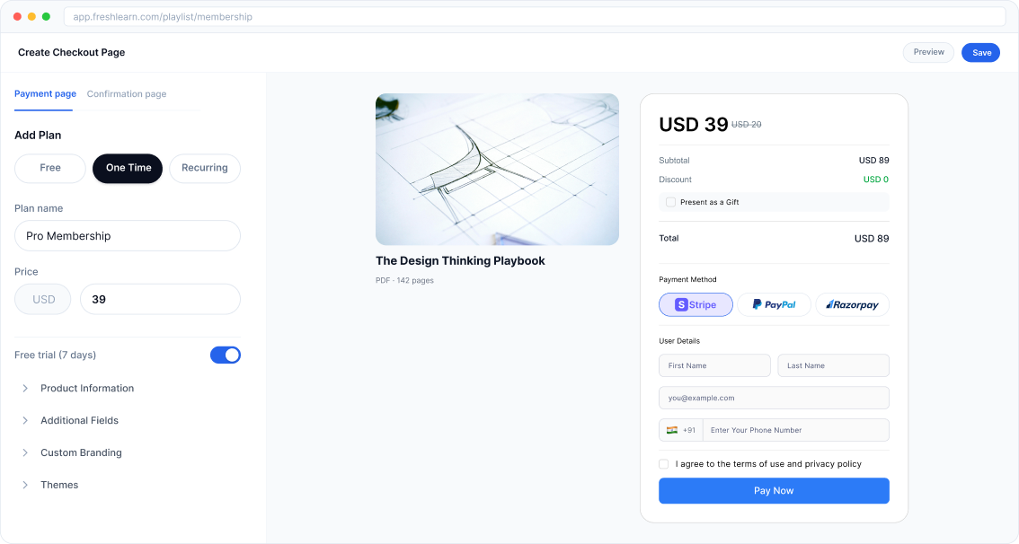 White-label branding settings