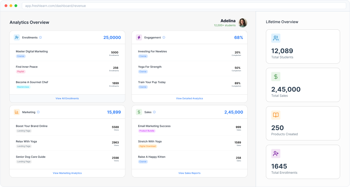 Drip analytics dashboard