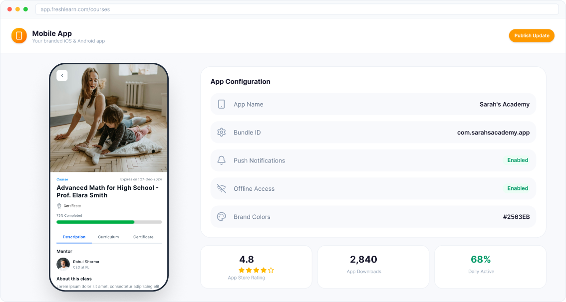 Mobile app branding customization