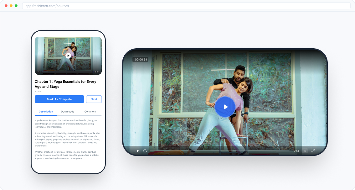 Mobile app video player