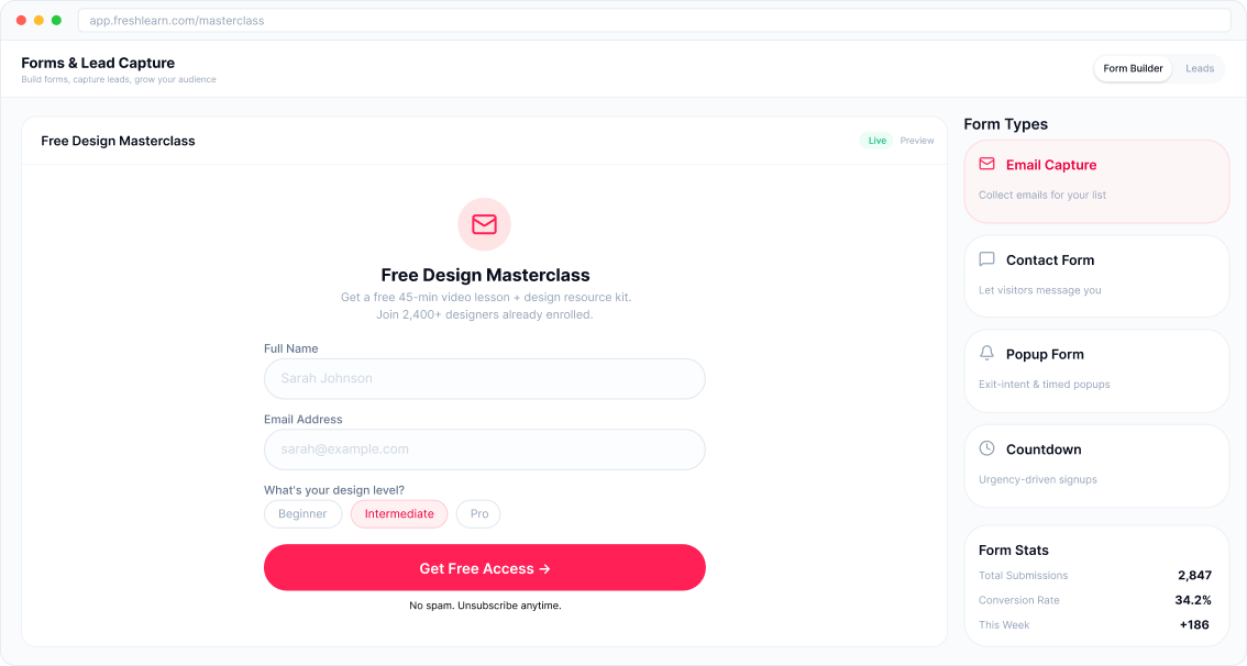Forms and lead capture