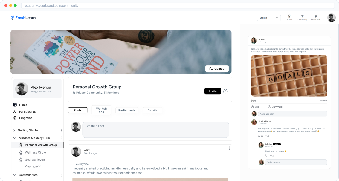 Private accountability community for coaching clients