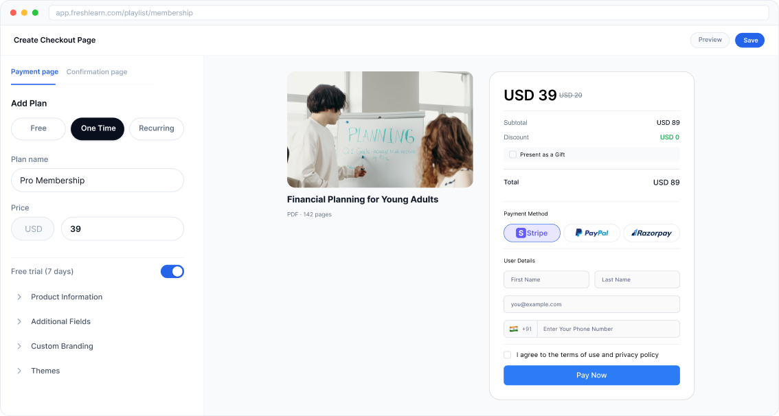 Recurring membership for personal development content