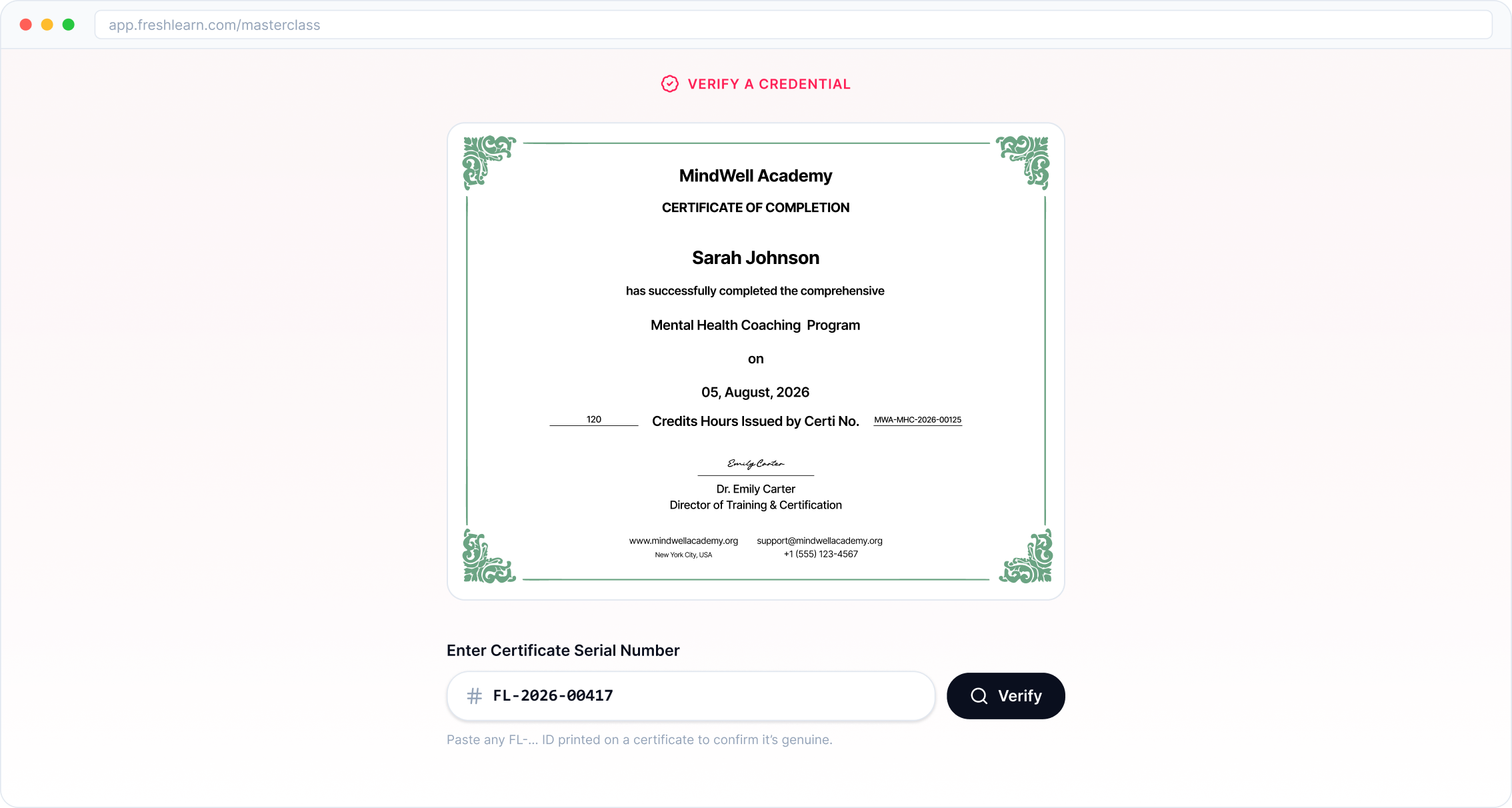 Verify and share a CE certificate